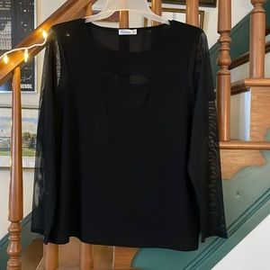 89th + Madison sheer black long sleeved blouse. Size XL